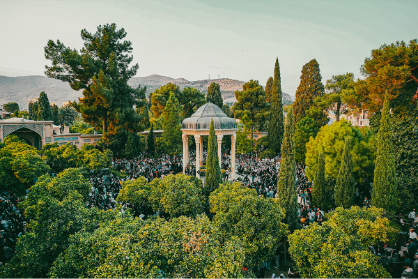 Holding the Mahfel Celebration at the Tomb of Hafez in Shiraz