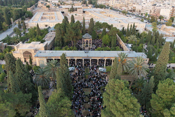 Holding the Mahfel Celebration at the Tomb of Hafez in Shiraz